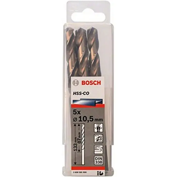 Bosch Metal twist drill HSS-Co, DIN 338, 10.5mm (5 pieces, working length 87mm)