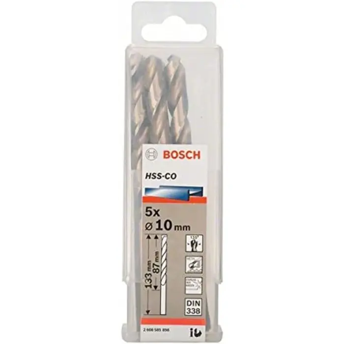 Bosch Metal twist drill HSS-Co, DIN 338, 10mm (working length 87mm, 5 pieces)