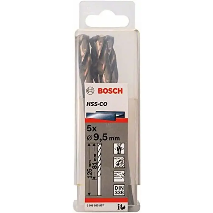 Bosch Metal twist drill HSS-Co, DIN 338, 9.5mm (5 pieces, working length 81mm)