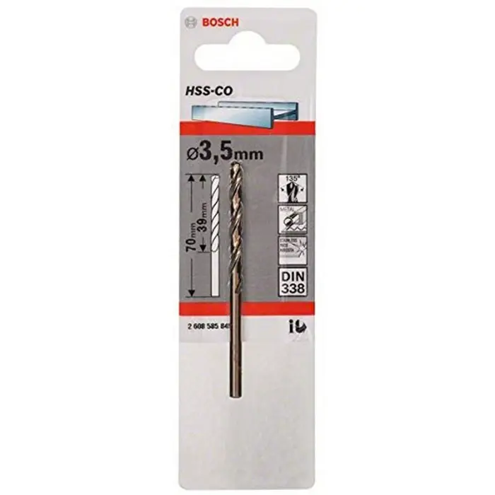 Bosch metal twist drill HSS-Co, DIN 338, O 3.5mm (working length 39mm)