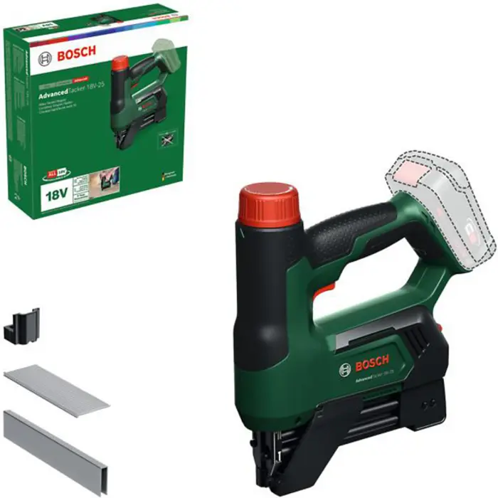 Bosch Powertools AdvancedTacker 18V-25, 18Volt (green/black, without battery and charger, POWER FOR ALL ALLIANCE)