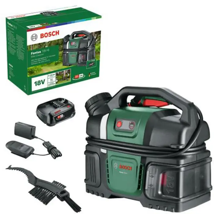Bosch Powertools bicycle cleaning device Fontus 18V-6 (green/black, incl. battery and charger, POWER FOR ALL ALLIANCE)