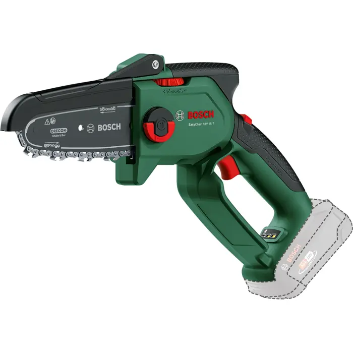 Bosch Powertools Cordless Chainsaw EasyChain 18V-15-7 Solo, 18 Volt (green/black, without battery and charger, POWER FOR ALL ALLIANCE)