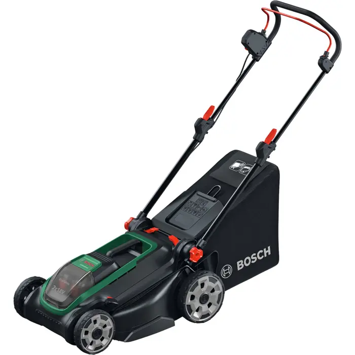 Bosch Powertools cordless lawnmower Rotak18V2-43, 36 volts (2x18V) (green/black, 2x Li-ion battery 4.0Ah, POWER FOR ALL ALLIANCE)
