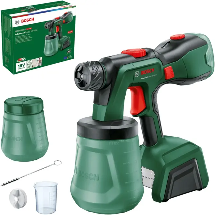 Bosch Powertools cordless spray gun AdvancedSpray 18V-500 solo (green, without battery and charger, POWER FOR ALL ALLIANCE)