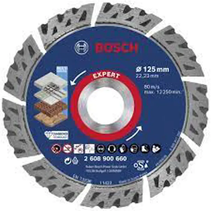 Bosch Powertools Expert diamond cutting disc 'MultiMaterial', 125mm - 2608900660 EXPERT RANGE