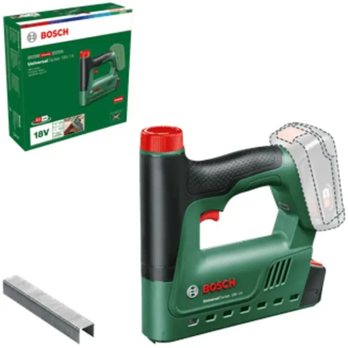 Bosch Powertools Universal Tacker 18V-14, 18Volt (green/black, without battery and charger, POWER FOR ALL ALLIANCE)
