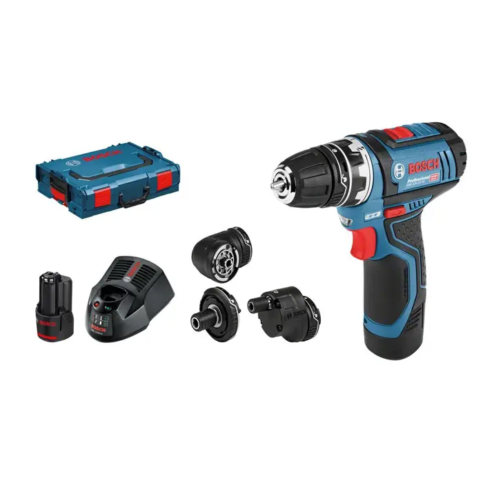 Bosch Professional GSR 12V-15 FC Flexiclick cordless screw driller + case + 2 Batteries 2.0Ah - 06019F6000