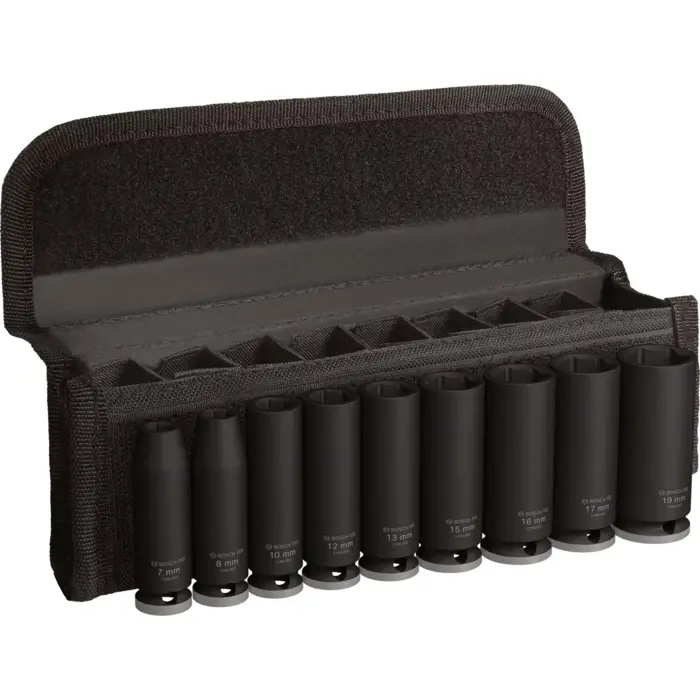 Bosch Professional PRO Impact socket set 3/8", 9-piece black, deep