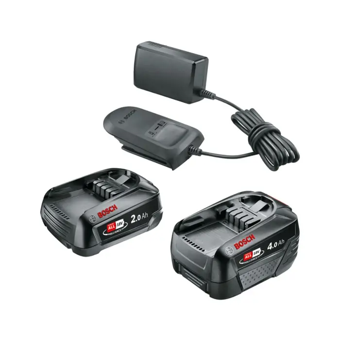 Bosch starter set 18V (PBA 2.0Ah + PBA 4.0Ah + AL 18V-20), charger (black, 2x battery + charger, POWER FOR ALL ALLIANCE)