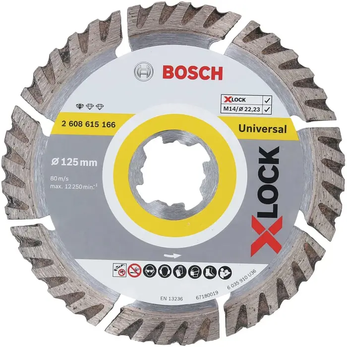 Bosch X-LOCK diamond cutting disc Standard for Universal, 125mm (O 125mm x 22.23 x 2 x 10)