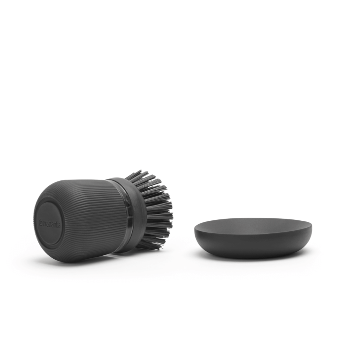 Brabantia dish brush with soap dispenser, dark gray