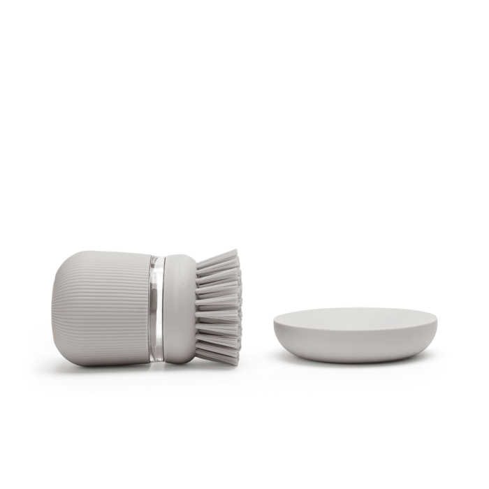 Brabantia dish brush with soap dispenser, gray