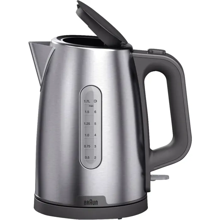 Braun Household Kettle PurShine WK 1500 GY (stainless steel/grey, 1.7 liters, 2,200 watts)