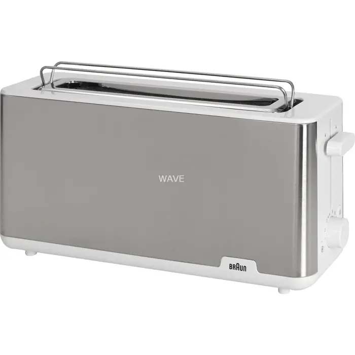 Braun Household Long Slot Toaster PurShine HT 1610 WH (stainless steel/white, 1,030 watts, for 2 slices of toast)