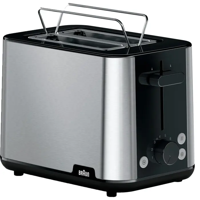Braun Household Toaster PurShine HT 1510 BK (stainless steel/black, 900 watts, for 2 slices of toast)