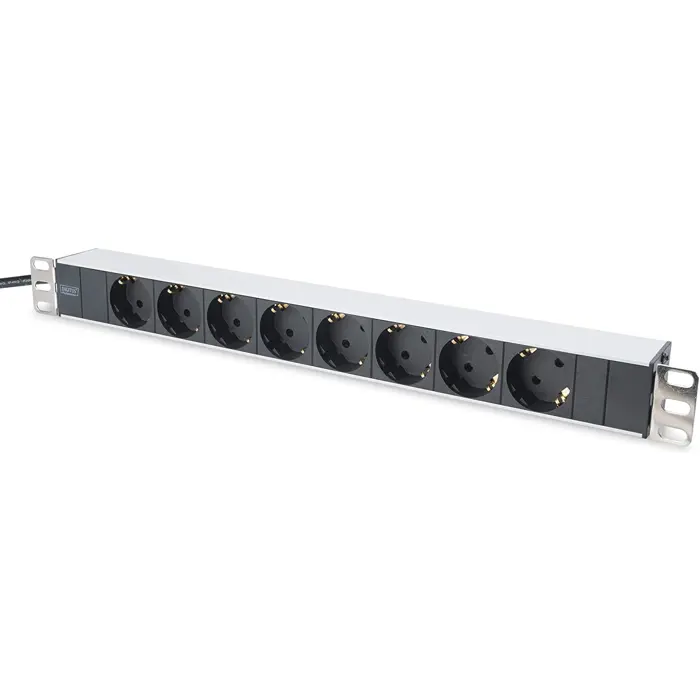 Brennenstuhl Alu-Line 10 4-way, power strip (black/silver, 1U)