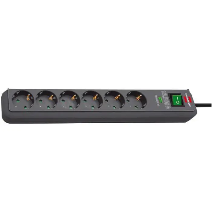 Brennenstuhl Eco-Line sockets 6-fold - anthracite 13.500A surge protection