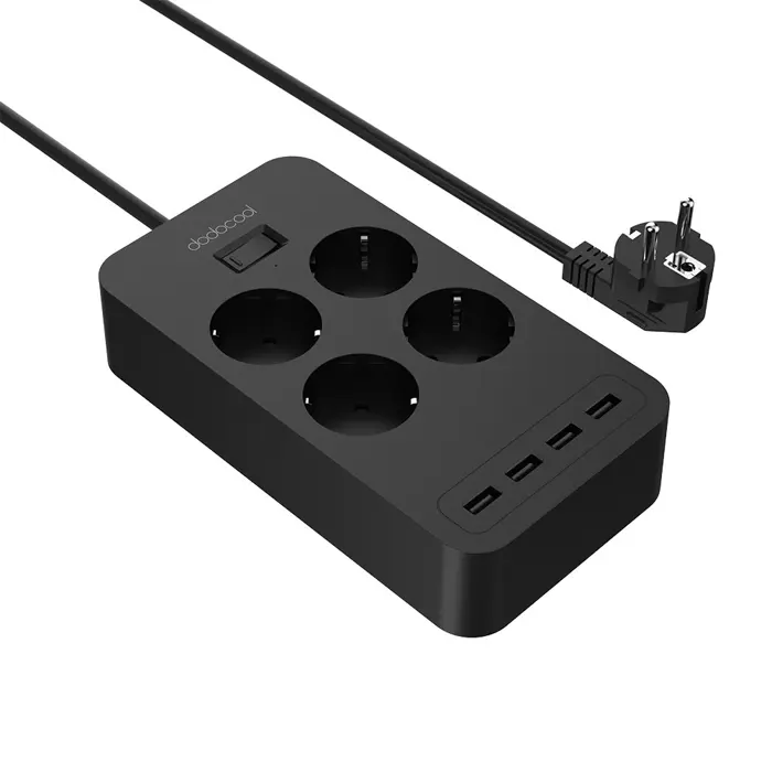 Brennenstuhl Ecolor 4x Power 2x USB - 1.5m - black