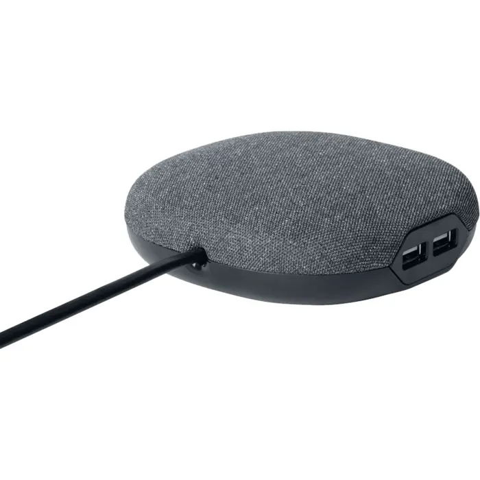 Brennenstuhl estilo charging station with textile surface, socket strip (anthracite/black, 3 meters, 2x USB)