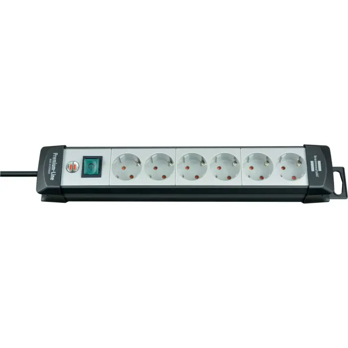 Brennenstuhl Premium-Line, 6-way power strip (black / gray, 5 meters)