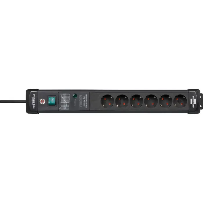Brennenstuhl Premium-Line power strip 6-way (black, 3 meters, 60,000A surge protection)