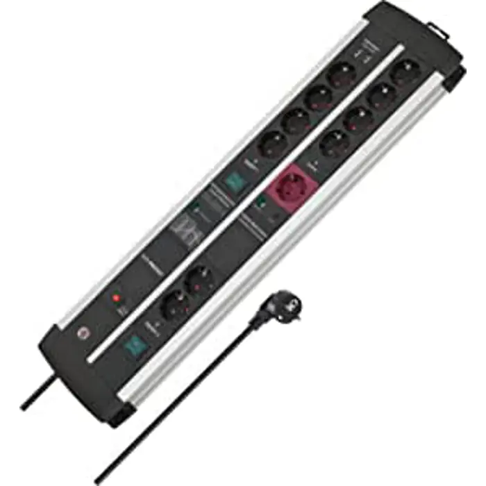 Brennenstuhl Premium-Protect-Line, 11-way duo, power strip (black/silver, 120,000A surge protection, 3 meters)