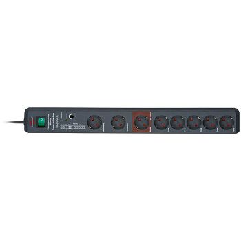 Brennenstuhl Secure-Tec power strip, 8-way, surge protection - anthracite 1159490936