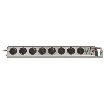 Brennenstuhl Super-Solid power strip, 8-way, surge protection - silver 1153340318