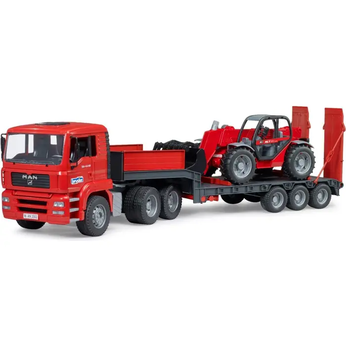 Bruder MAN TGA low loader with Manitou telehandler MLT 633, model vehicle