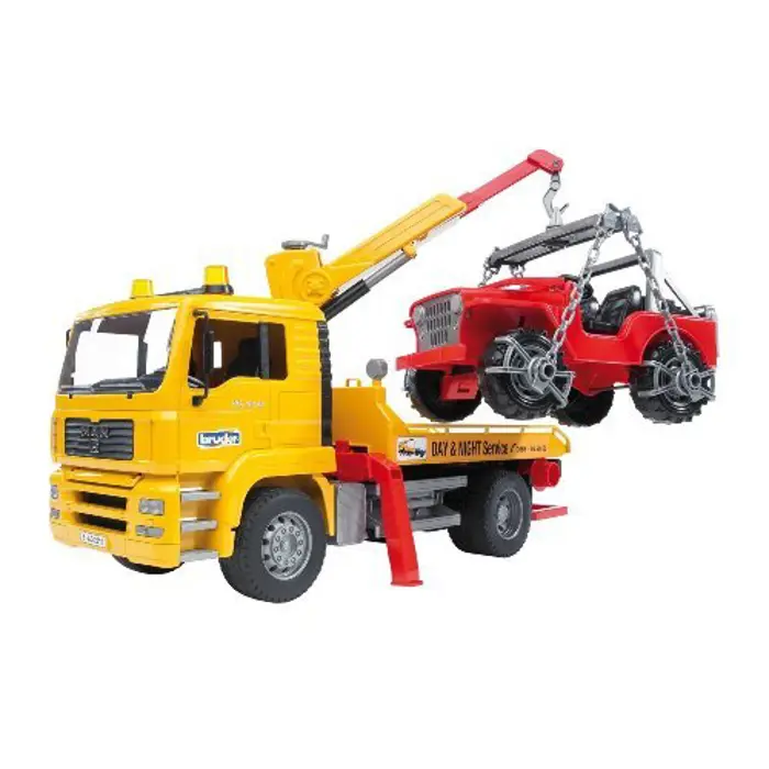bruder MAN TGA tow truck with all-terrain vehicle