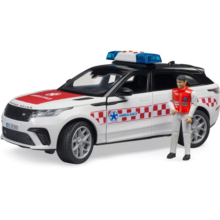 BRUDER Range Rover Velar emergency medical vehicle with driver, model vehicle (including light + sound module)