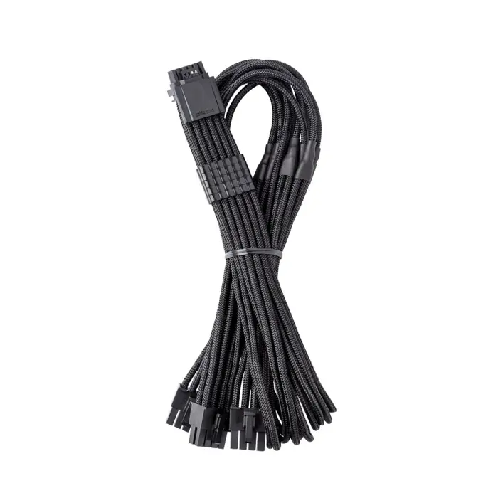 CableMod C-Series Pro ModMesh 12V-2x6-Kabel, Sleeved, 16-Pin zu 3x 8-Pin, für Corsair Type 4 und 3 PSUs - schwarz, 60cm-CM-PCSR-16P3-N60KK-5PK-R-SS