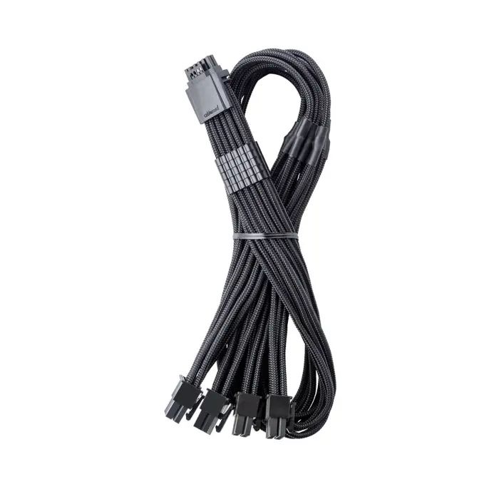 CableMod C-Series Pro ModMesh 12V-2x6-Kabel, Sleeved, 16-Pin zu 4x 8-Pin, für Corsair Type 4 und 3 PSUs - schwarz, 60cm-CM-PCSR-16P4-N60KK-5PK-R-SS