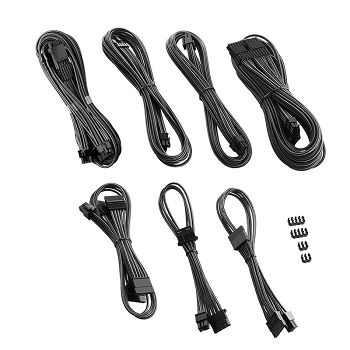 CableMod C-Series Pro ModMesh 12VHPWR Cable Kit for Corsair RM, RMi, RMx (Black Label) - carbon CM-PCSR-16P3KIT-NKC-R