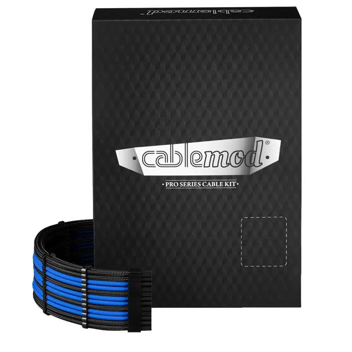 CableMod C-Series Pro ModMesh Sleeved 12V-2x6 12VHPWR Dual StealthSense Cable Kit for Corsair RMi, RMx (Black Label) - schwarz/blau-CM-PCSR-16X2KIT-NKKB-R-SS