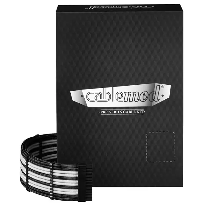 CableMod C-Series Pro ModMesh Sleeved 12V-2x6 12VHPWR Dual StealthSense Cable Kit for Corsair RMi, RMx (Black Label) - schwarz/weiß-CM-PCSR-16X2KIT-NKKW-R-SS
