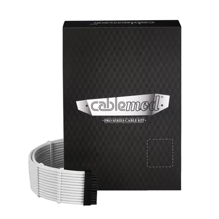 CableMod C-Series Pro ModMesh Sleeved 12V-2x6 12VHPWR Dual StealthSense Cable Kit for Corsair RMi, RMx (Black Label) - schwarz/weiß-CM-PCSR-16X2KIT-NKKW-R-SS