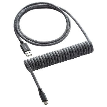CableMod Classic Coiled Keyboard Cable USB-C to USB Typ A, Carbon Grey - 150cm CM-CKCA-CK-KC150KC-R