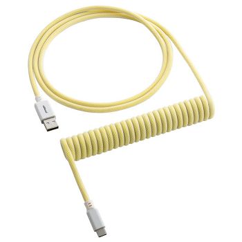 CableMod Classic Coiled Keyboard Cable USB-C to USB Typ A, Lemon Ice - 150cm CM-CKCA-CW-YW150YW-R