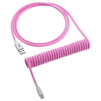 CableMod Classic Coiled Keyboard Cable USB-C to USB Typ A, Strawberry Cream - 150cm CM-CKCA-CW-IW150IW-R