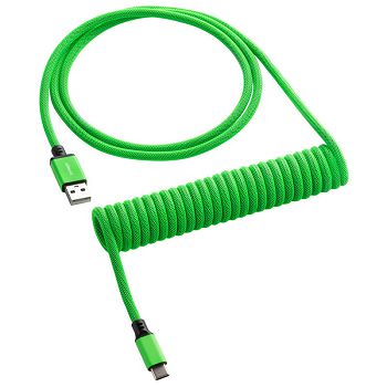CableMod Classic Coiled Keyboard Cable USB-C to USB Typ A, Viper Green - 150cm CM-CKCA-CLG-KLG150KLG-R