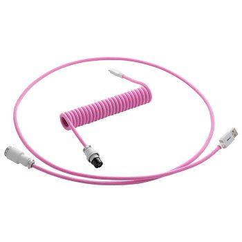 CableMod Pro Coiled Keyboard Cable USB-C to USB Typ A, Strawberry Cream - 150cm CM-PKCA-CWAW-IW150IW-R