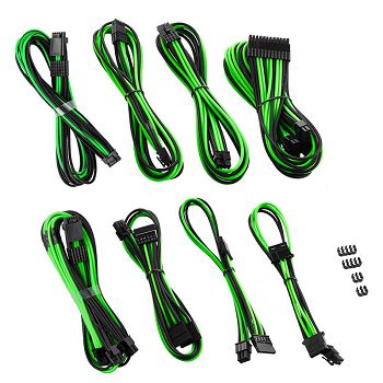 CableMod RT-Series Pro ModMesh 12VHPWR Dual Cable Kit for ASUS/Seasonic - black/light green CM-PRTS-16X2KIT-NKKLG-R