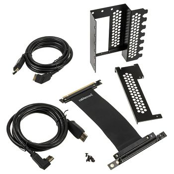 CableMod vertikalni držač grafičke kartice sa PCIe x16 Riser Kablom, 2x DP - crni CM-VPB-2DK-R