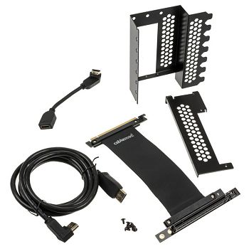 CableMod vertikalni držač grafičke kartice sa PCIe x16 Riser Kablom, 1x DP, 1x HDMI - crni CM-VPB-HDK-R