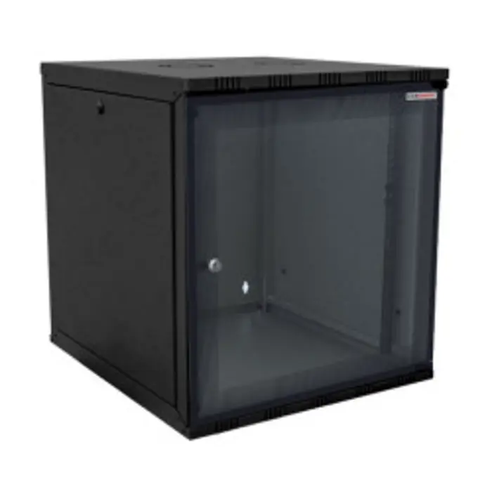 Canovate 15U 540x550x721 ECO zidni ormar s bočnim pločama koje se mogu otvoriti izvana, crni