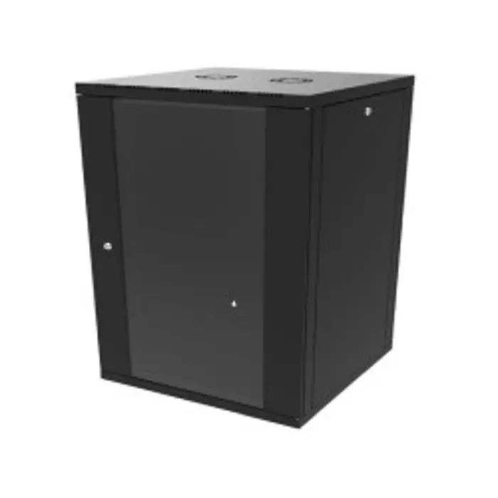 Canovate 15U 600x600x765 SINGLE zidni ormar s bočnim stranama koje se mogu otvoriti izvana, crni