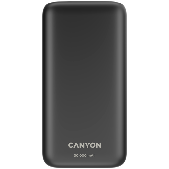 CANYON PB - 301, Power bank 30000mAh Li-poly battery, Input Micro: DC5V/2A, 9V/2A Input Type c PD :DC5V/3A, 9V/2A Output Type C PD:5V/3A,9V/2.2A,12V/1.5AOutput USB A1+USBA 2: 5V3A,5V/4.5A,4.5V/5A,9V2A