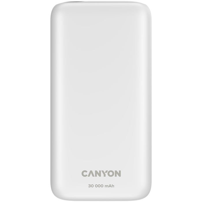 CANYON PB - 301, Power bank 30000mAh Li-poly battery, Input Micro: DC5V/2A, 9V/2A Input Type c PD ： DC5V/3A, 9V/2A， Output Type C  PD:5V/3A,9V/2.2A,12V/1.5AOutput USB A1+USBA 2 : 5V3A,5V/4.5A,4.5V/5A,